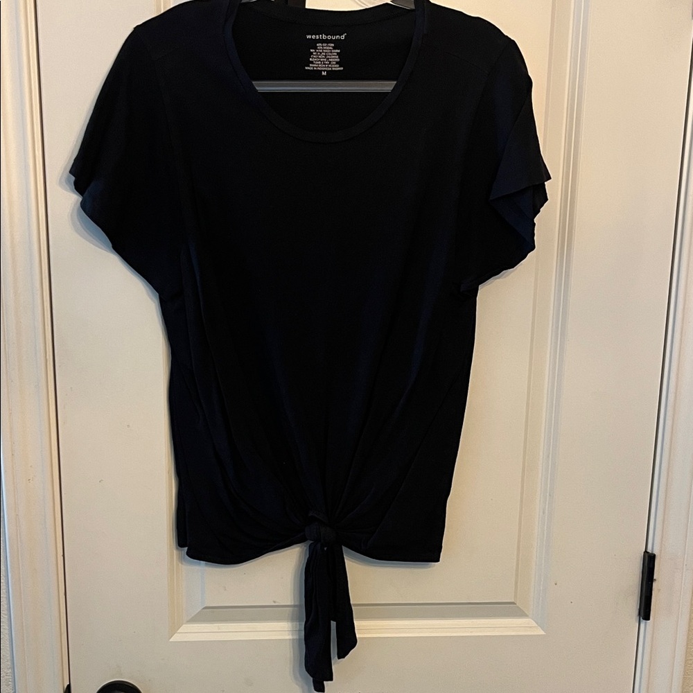 Universal Thread Black Tie-Front Tee - image 2